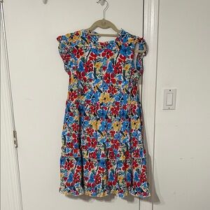 JODIFL Vibrant Floral Dress - Red, Blue, Yellow